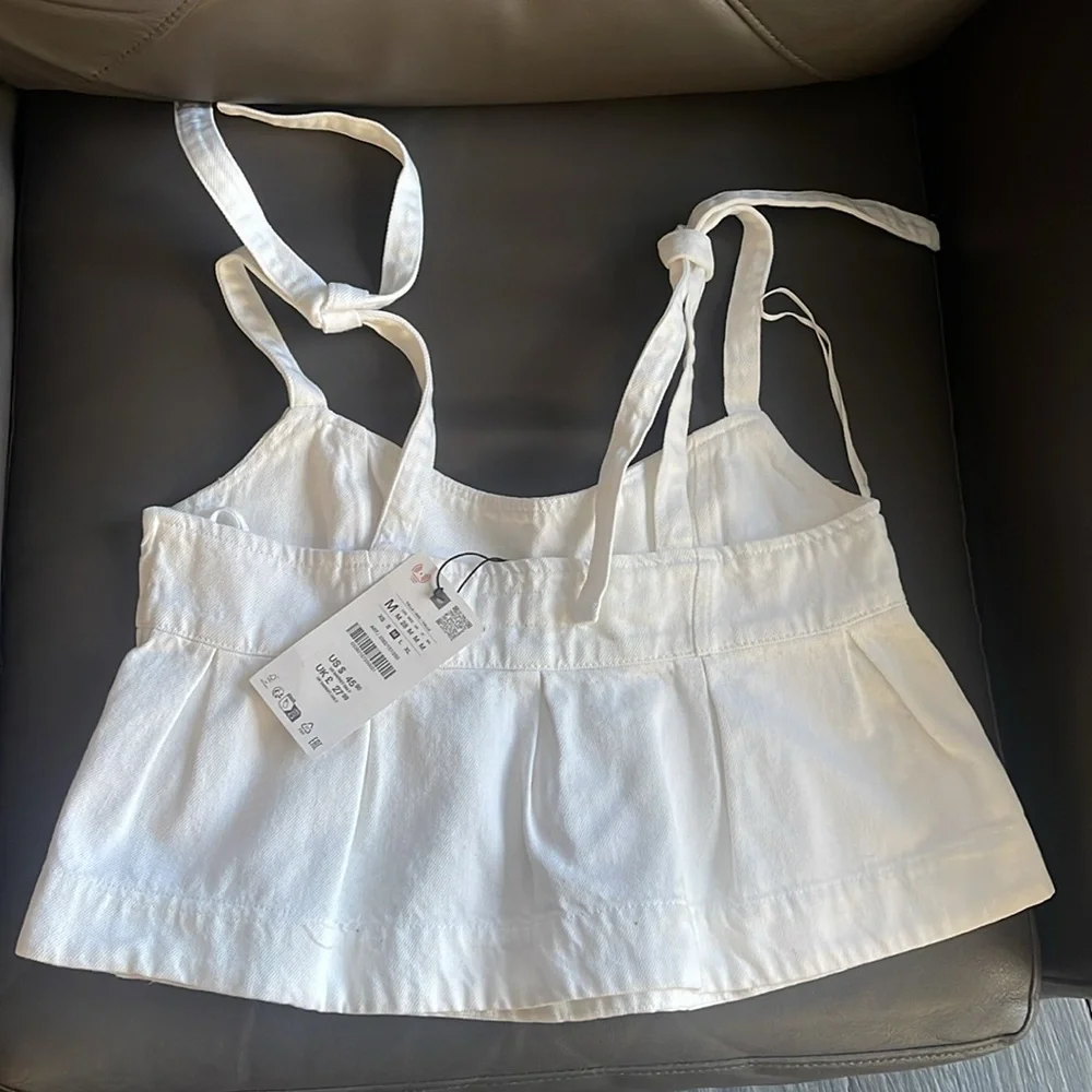 Zara denim strappy top - Picture 3 of 4